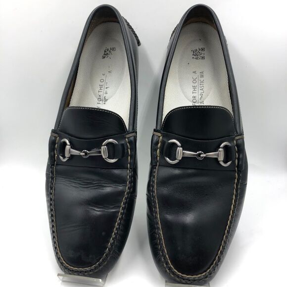 Peter Millar Men's Black Leather Slip On Loafers Driving Shoes Size 11.5M Brazil - Picture 10 of 13